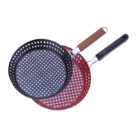 Pizza grilling pan with flexional handle,Ø30.4x4cm,700g,1pc/polybag