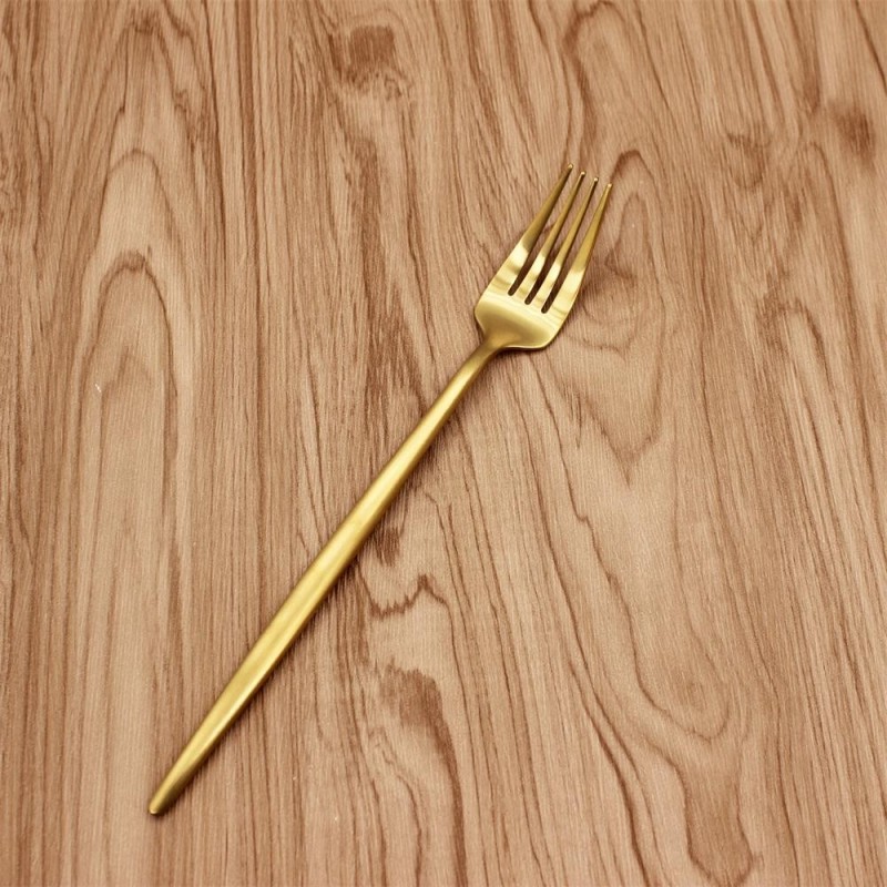 Jieyang 18/10 Matte gold Copper stainless steel Spoon Fork Knife cutlery flatware set图5