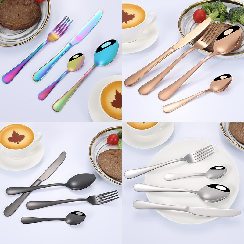 Jieyang rongcheng Shengde Stainless Steel metal cutlery set silver luxury flatware set 24pcs图3