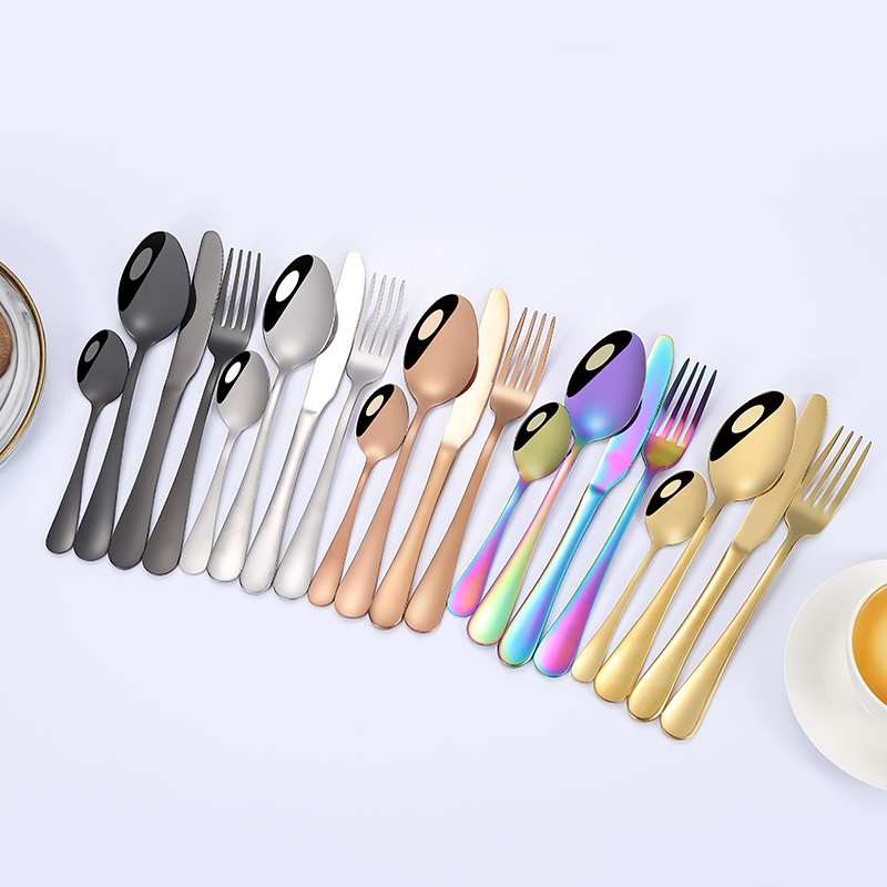 Jieyang rongcheng Shengde Stainless Steel metal cutlery set silver luxury flatware set 24pcs图2