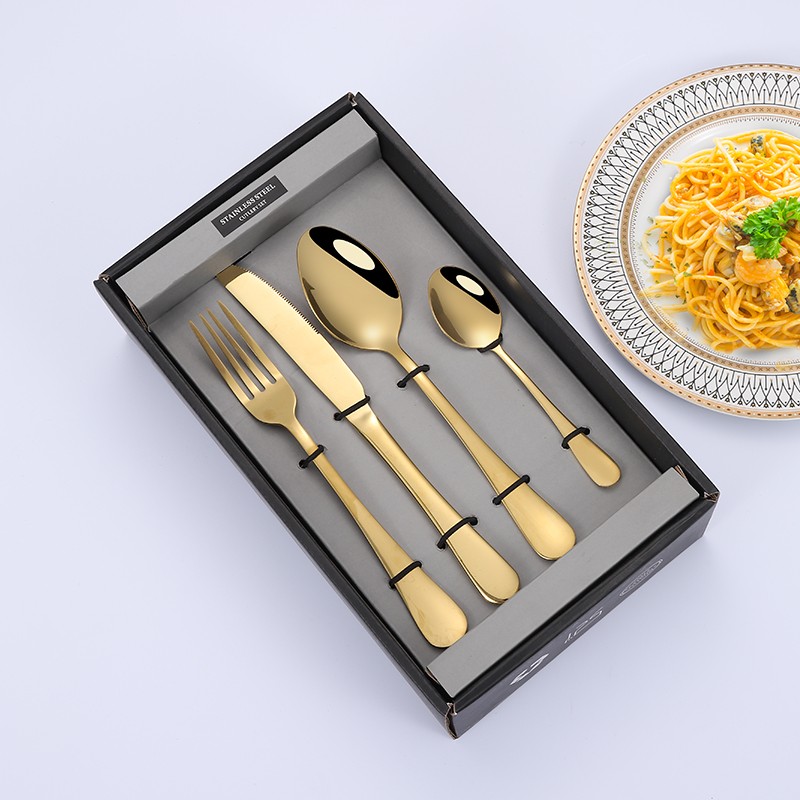 Nice elegant rose gold cutlery hotel stainless steel cutlery set/flatware set Spoon Fork Knife图5