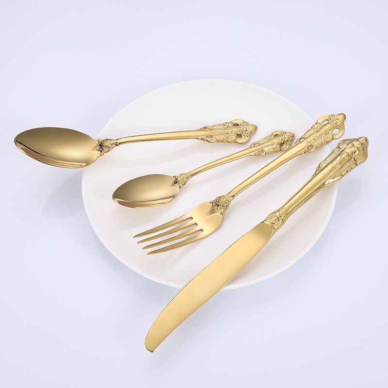 Wholesale Wedding Restaurant Luxury Banquet flatware set stainless steel cutlery set图3