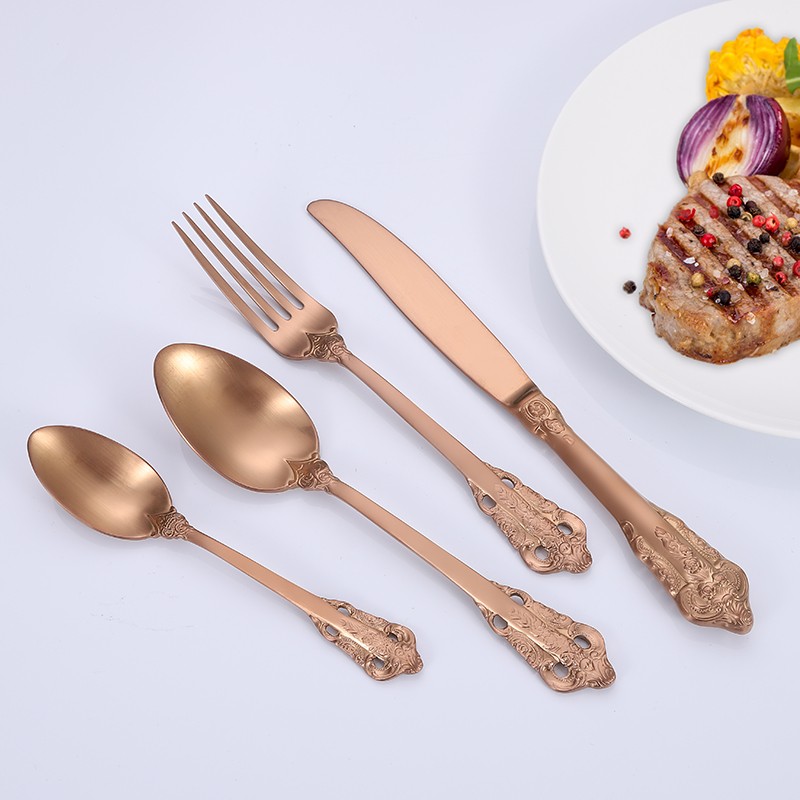 Wholesale Wedding Restaurant Luxury Banquet flatware set stainless steel cutlery set图4