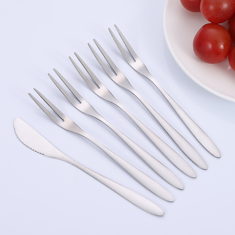 Wholesale modern style silver mooncake appetizer dessert tea fork fruit knife and fork图4