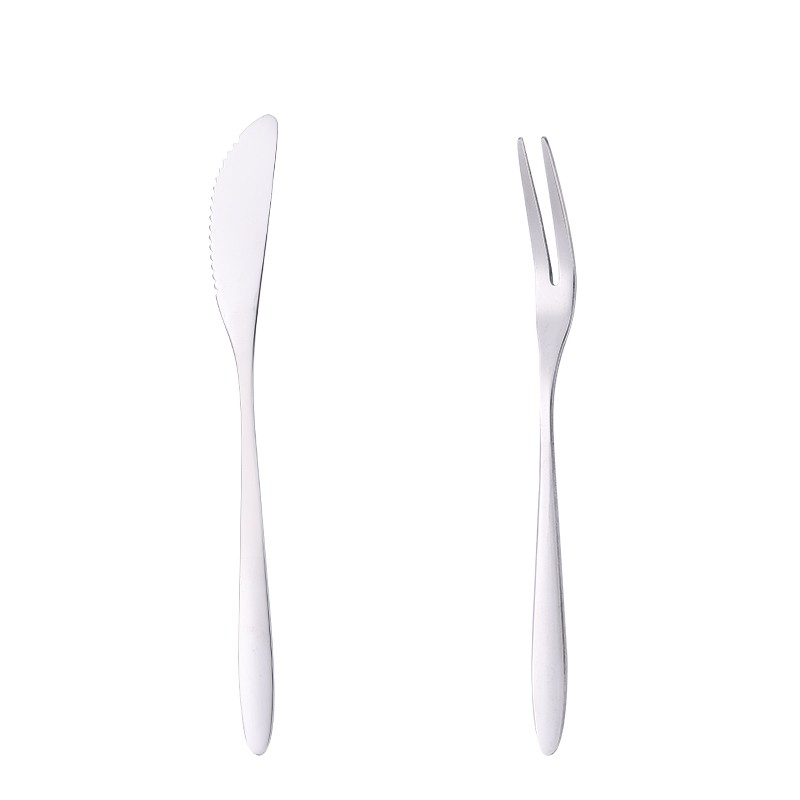 Wholesale modern style silver mooncake appetizer dessert tea fork fruit knife and fork图5