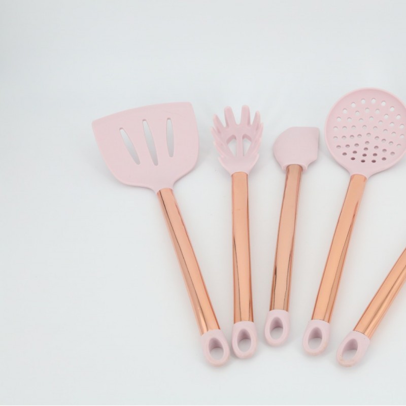 Copper plated  handle silicone kitchen utensil 11 sets of silicone shovel kitchen utensil kitchenwar图2