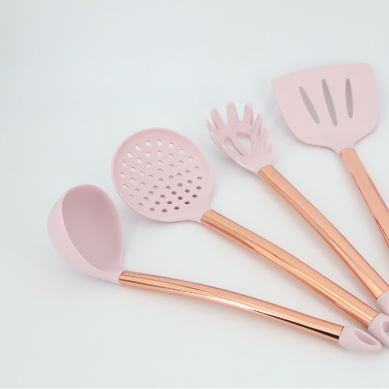 Copper plated  handle silicone kitchen utensil 11 sets of silicone shovel kitchen utensil kitchenwar图4