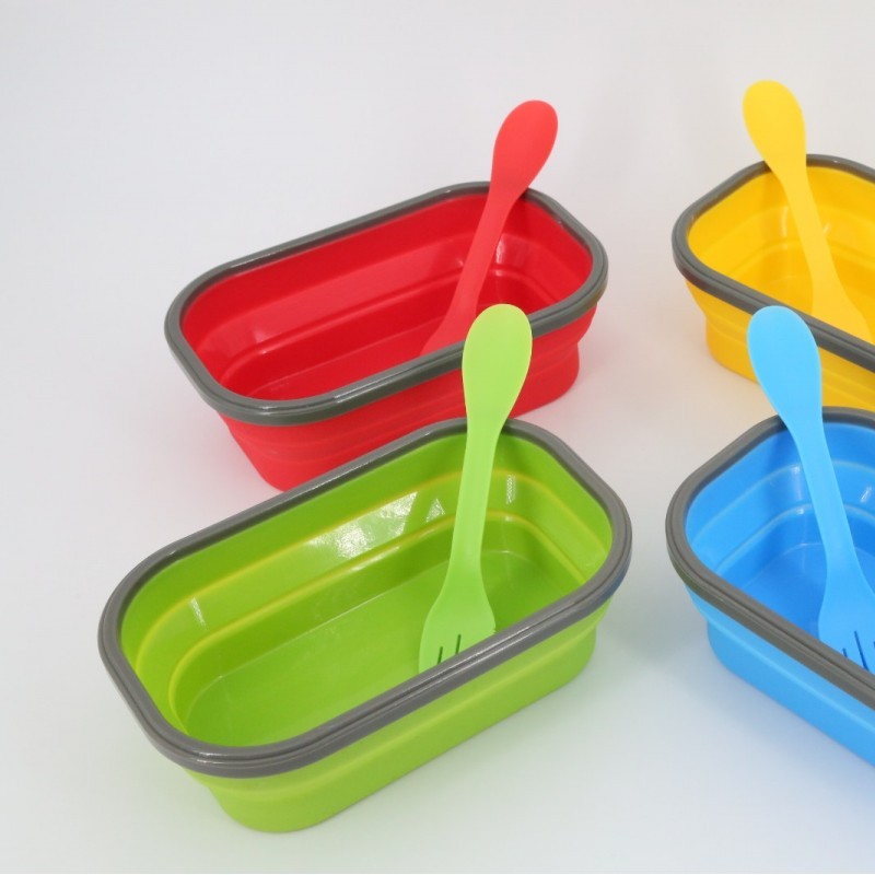 Foldable Silicone Collapsible Storage Bins Lunch Box图1