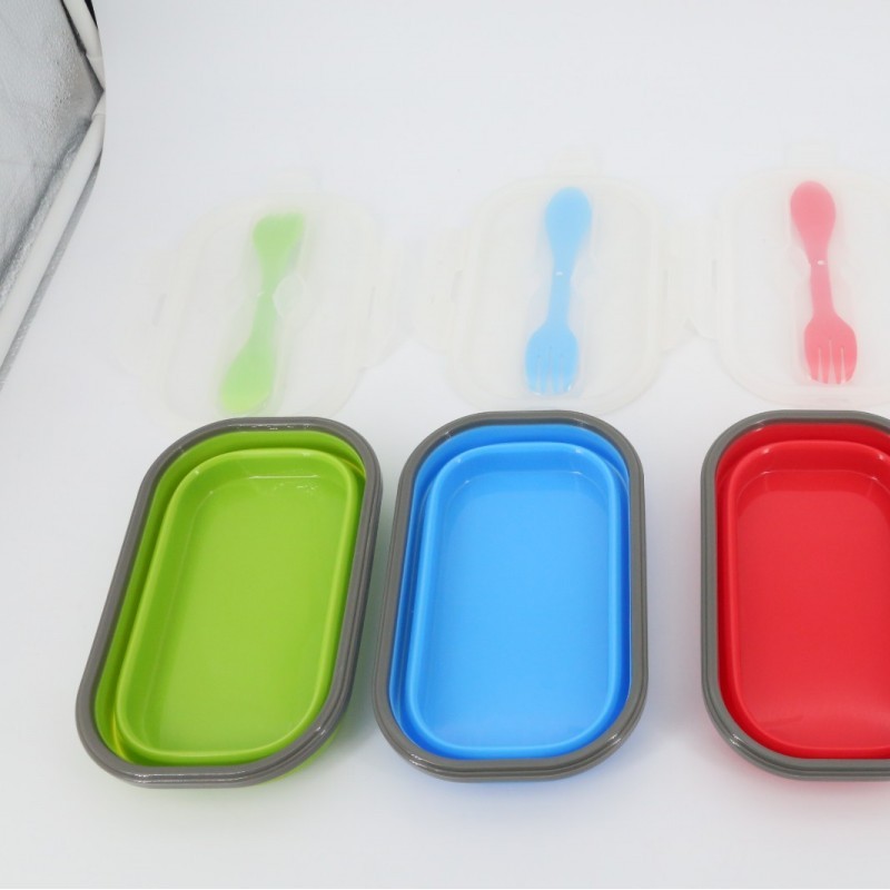 Foldable Silicone Collapsible Storage Bins Lunch Box图2