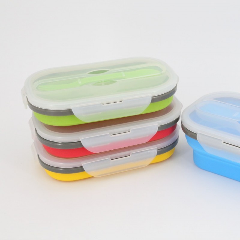 Foldable Silicone Collapsible Storage Bins Lunch Box图3