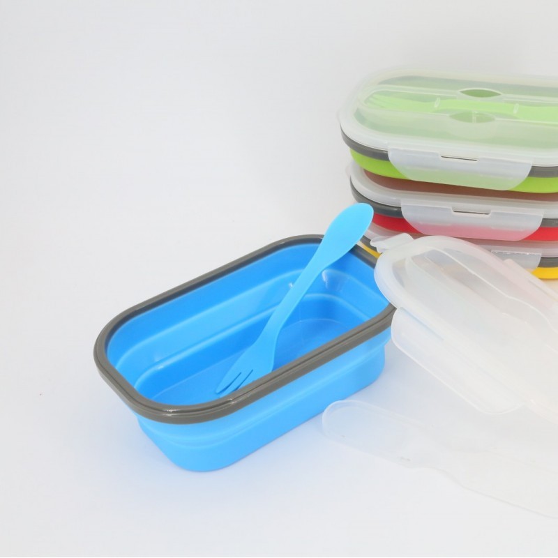 Foldable Silicone Collapsible Storage Bins Lunch Box图4