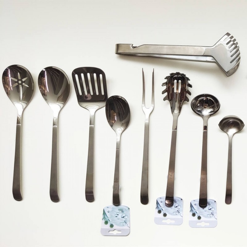 17 pieces stainless steel utensil serving set图2