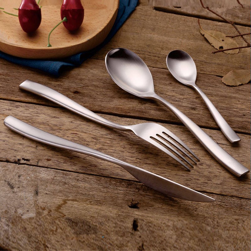 Stainless steel rustic cutlery set matte polish图3