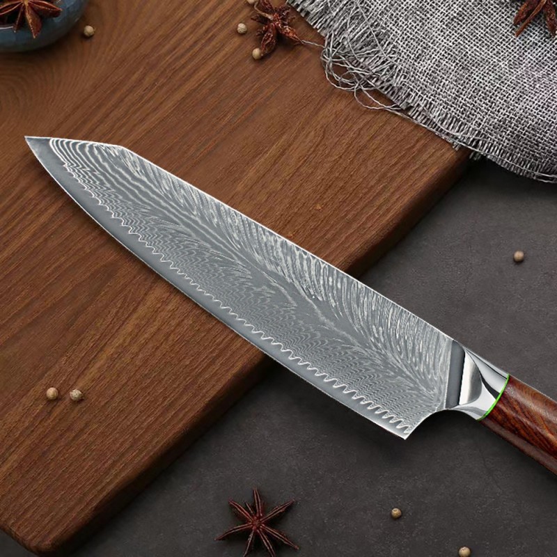 Damascus steel knife kitchen kitchen kitchen knife sande kitchen knife chef knife vg10 slicing knife图3