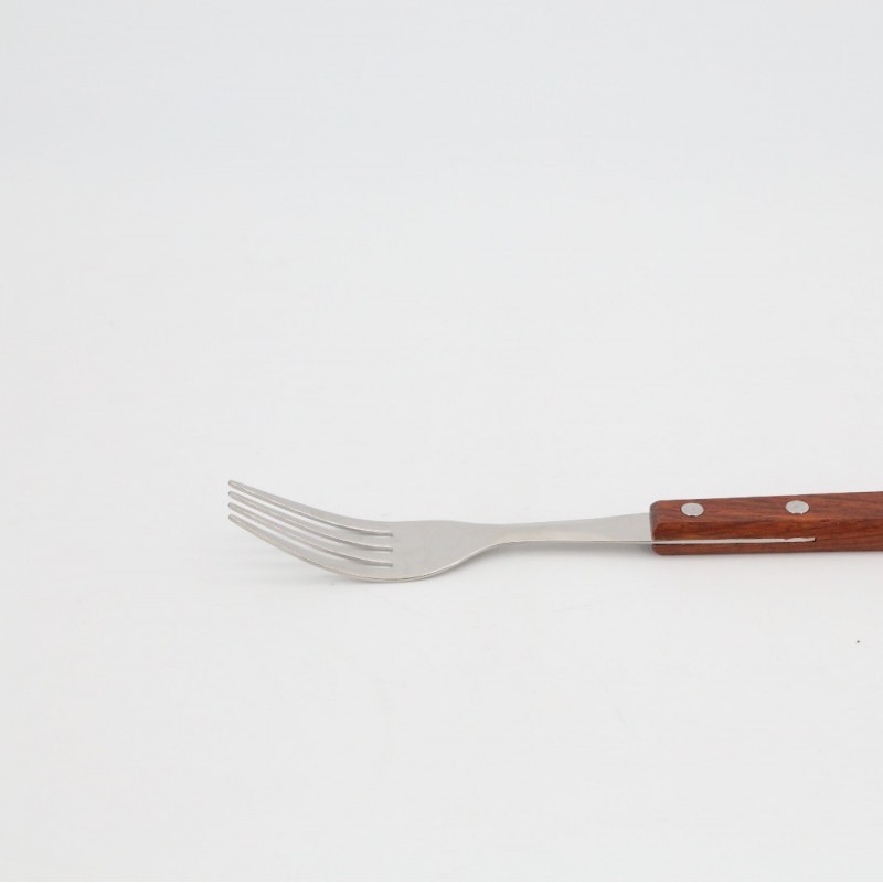 Wooden handle stainless steel knife fork spoon cake bread tableware dessert fork Western steak knife图5