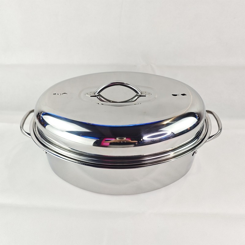 Stainless steel thick oval cooker, duck, fish, chicken, oval cooker, gas Induction cooking图1