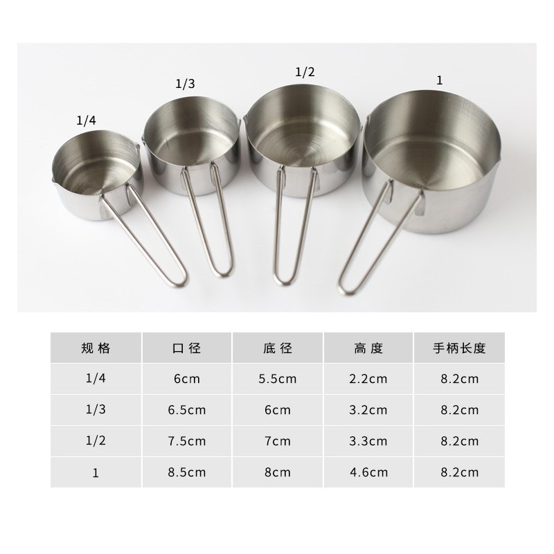 Stainless steel measuring spoon measuring cup set, 5-piece set, quantitative spoon, coffee flour, ki图8