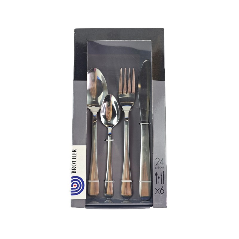 Hotel steak knife fork and spoon 24-piece stainless steel-silvery图2