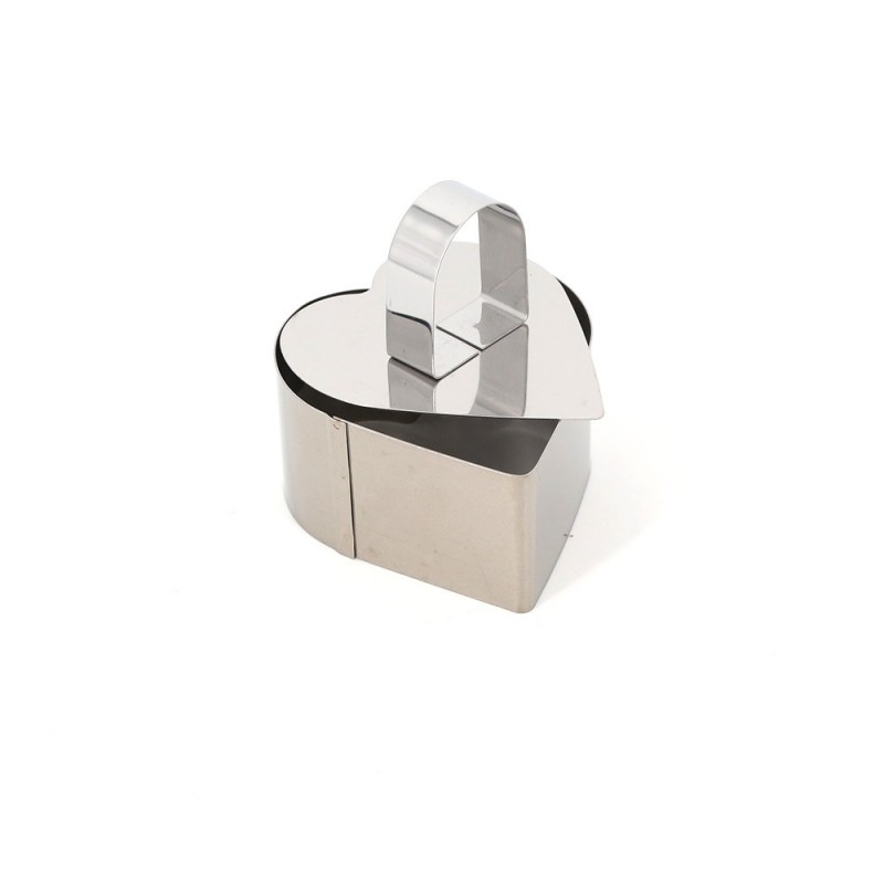 Stainless steel with press plate mousse ring - heart shape图5