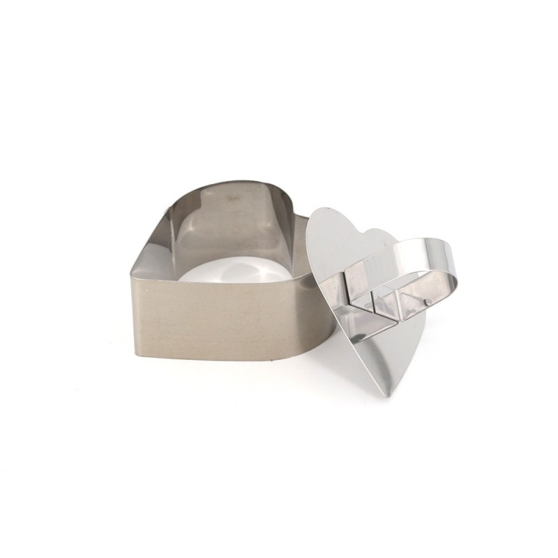 Stainless steel with press plate mousse ring - heart shape图3