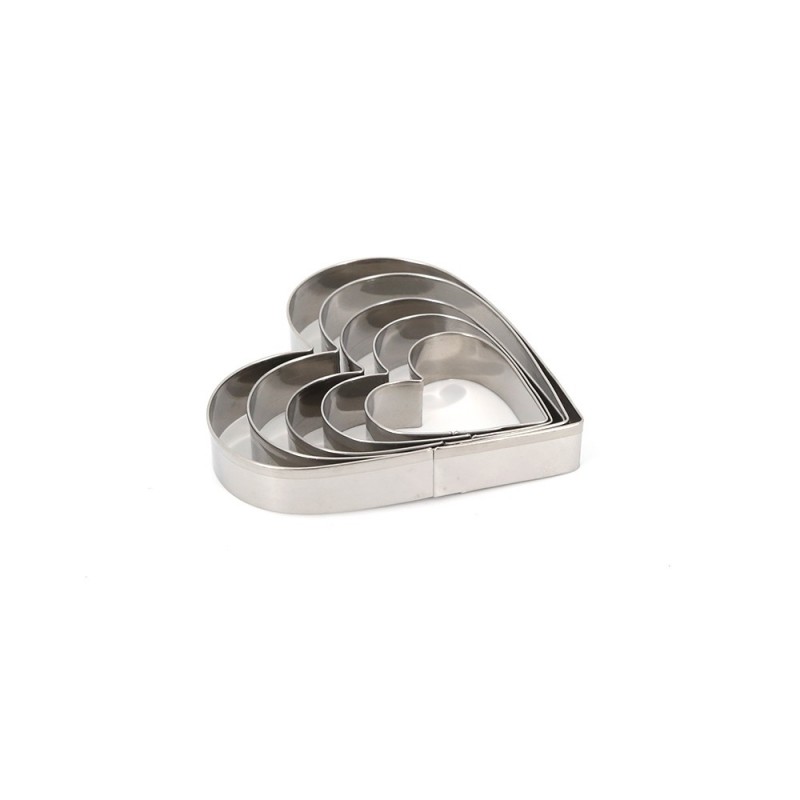 Stainless steel cookie cutter with press plate - Heart shape图3