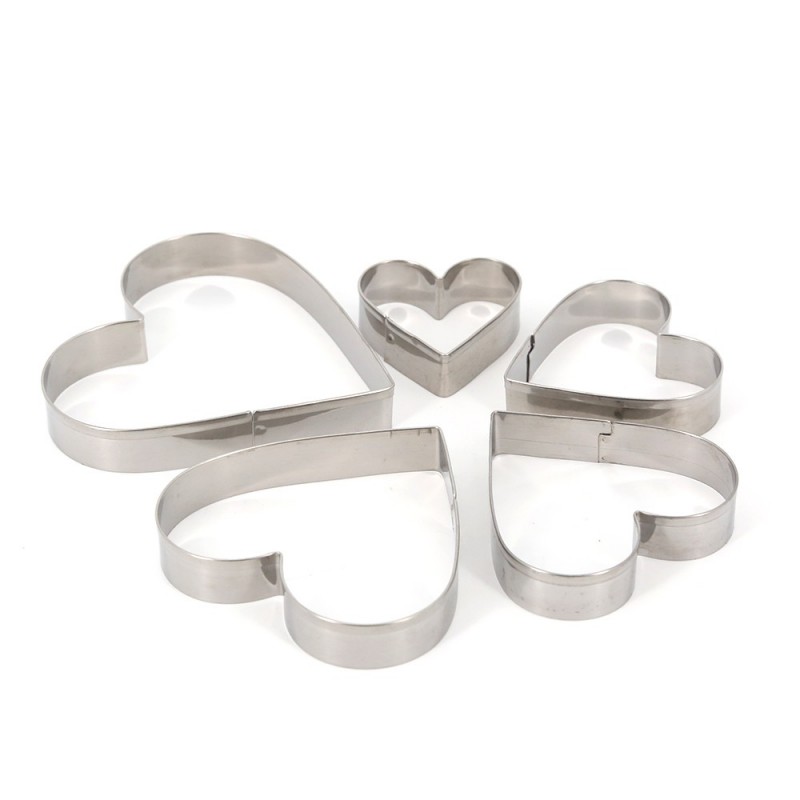 Stainless steel cookie cutter with press plate - Heart shape图2