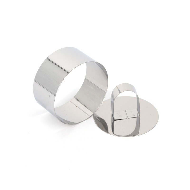 Stainless steel mousse ring with platen - round图2