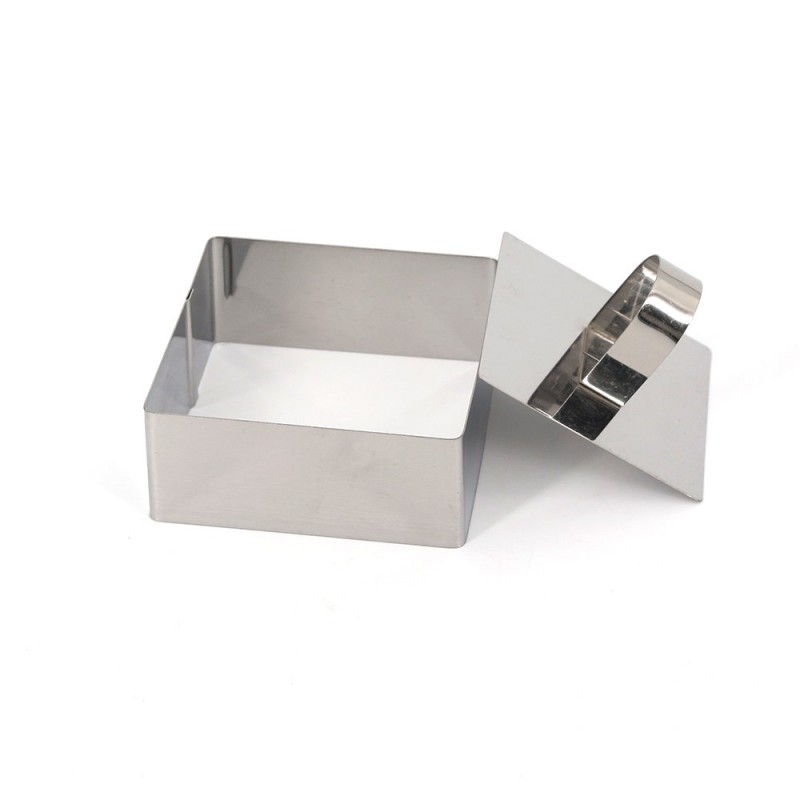 Stainless steel mousse ring with platen - square图2