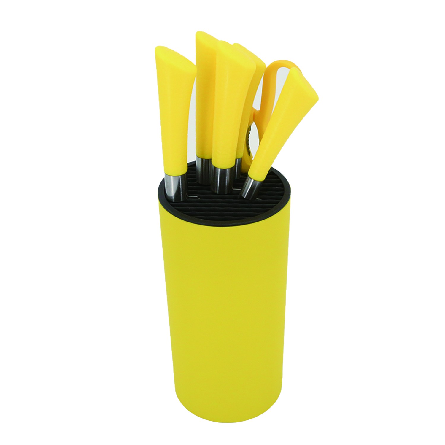 6-piece yellow silicone stainless steel tableware set图2