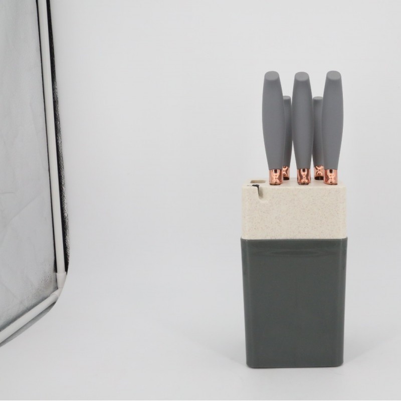 Grey kitchen knife six-piece set图1