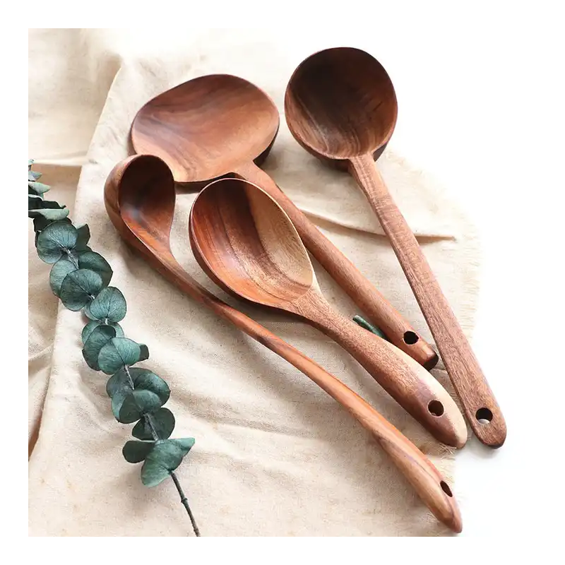 Eco Friendly Natural Kitchen Utensils Wood Kitchenware Spoon Set Utensil Tools Wooden Spoons For Coo图1