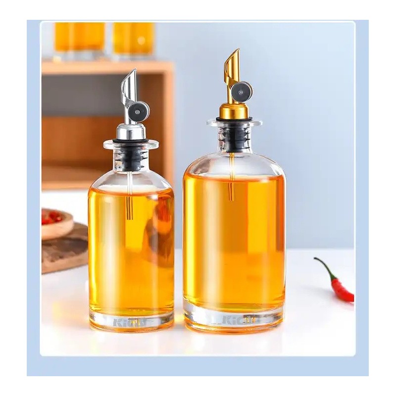 350ml 500Ml Oil and Vinegar Dispenser with Metal Pour Spout Weighted Pourer Glass Bottle Dispenser f图2