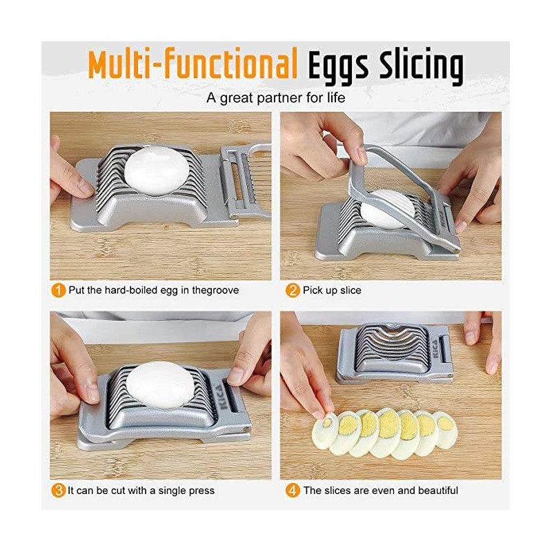 Stainless Steel Wire Egg Slicer, Heavy Duty Aluminium Egg Cutter Dishwasher Safe图3